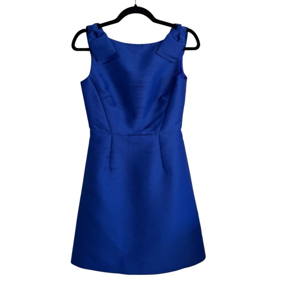 Kate Spade Double Bow Structured Cobalt Blue Dress NWOT - Picture 2 of 12